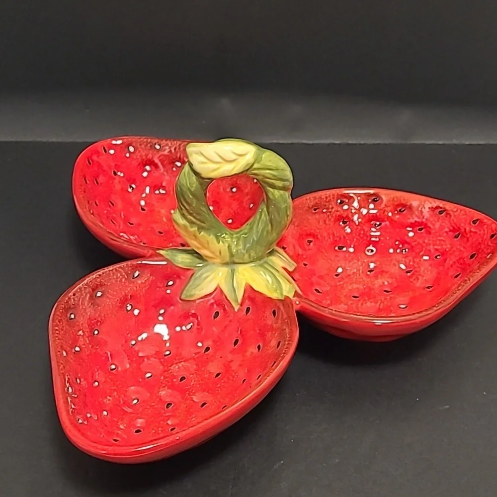 Vintage | Pier 1 Imports Straberry Trio Dish Serving Tray